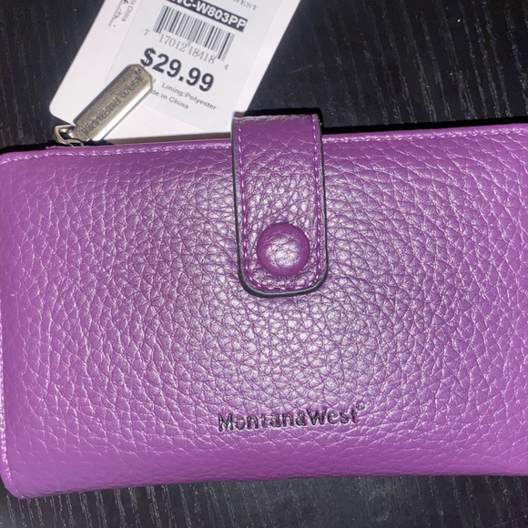 Lot of 2 Montana West Pink Wristlet Clutch & Purple Wallet - Picture 8 of 12